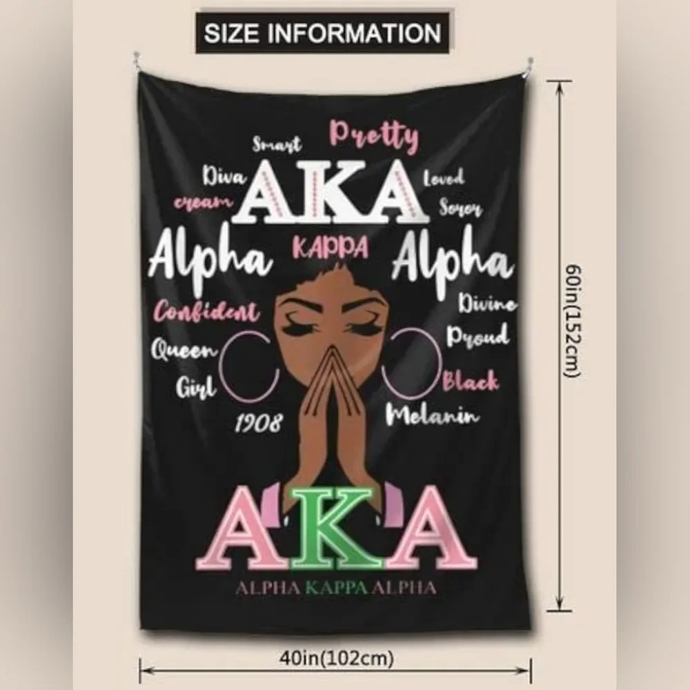 AKA Society Gifts Pretty Girls 40x60 Inch Tapestry Sorority Gifts Wall Hanging D